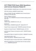CCT PRACTICE Exam 2024 Questions  and Correct Answers Rated A&plus;
