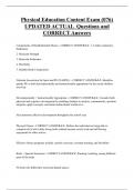 Physical Education Content Exam &lpar;076&rpar; UPDATED ACTUAL Questions and  CORRECT Answers