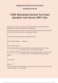 CDSE Information Security Test Exam Questions And Answers 100&percnt; Pass