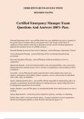 Certified Emergency Manager Exam Questions And Answers 100&percnt; Pass&period;