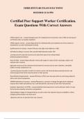Certified Peer Support Worker Certification&period; Exam Questions With Correct Answers