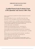 Certified Pennsylvania Evaluator Exam &lpar;CPE&rpar; Questions And Answers 100&percnt; Pass