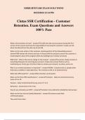 Cintas SSR Certification - Customer Retention&period; Exam Questions and Answers 100&percnt; Pass
