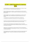 CUSP - T&D Questions & Answers 2024