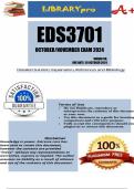 EDS3701 October&sol;November Exam 2024