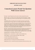 Connecticut Learners Permit Test Questions With Correct Answers