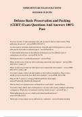 Defense Basic Preservation and Packing &lpar;CERT&rpar; Exam Questions And Answers 100&percnt; Pass