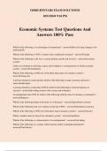 Economic Systems Test Questions And Answers 100&percnt; Pass