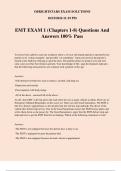 EMT EXAM 1 &lpar;Chapters 1-8&rpar; Questions And Answers 100&percnt; Pass