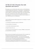NUTR 121 CH 12 Practice Test with Questions and Answers