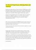 NUTR 121 Final Exam with Questions and Answers