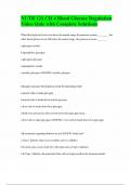 NUTR 121 CH 4 Blood Glucose Regulation Video Quiz with Complete Solutions