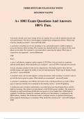A&plus; 1001 Exam Questions And Answers 100&percnt; Pass&period;