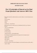 Ftcc 112 principles of funeral service final Exam Questions And Answers 100&percnt; Pass