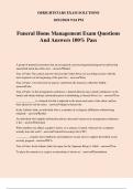 Funeral Home Management Exam Questions And Answers 100&percnt; Pass