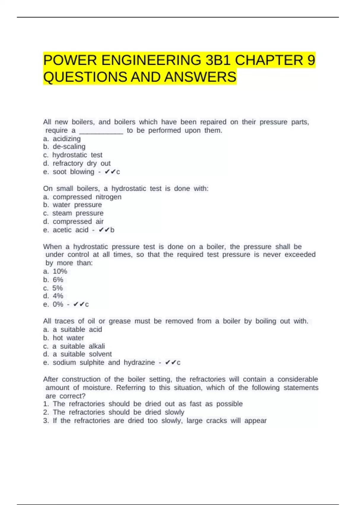 POWER ENGINEERING 3B1 CHAPTER 9 QUESTIONS AND ANSWERS - POWER ...