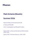 Pearson Edexcel A Level HISTORY Paper 2 option 2b &lpar;9hio-2b&rpar; June 2026 Final Mark scheme