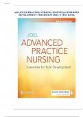  TEST BANK FOR ADVANCED PRACTICE NURSING&colon; ESSENTIALS FOR ROLE DEVELOPMENT 5TH EDITION JOEL&rsquo;S &vert;&vert; COMPLETE SOLUTION GUIDE&period;