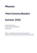 Pearson Edexcel A Level HISTORY Paper 1 option 1g &lpar;9hio-1g&rpar; June 2026 Final Mark scheme