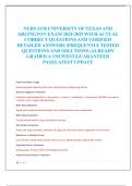 NURS 5338 UNIVERSITY OF TEXAS AND  ARLINGTON EXAM 2024-2025 WITH ACTUAL  CORRECT QUESTIONS AND VERIFIED  DETAILED ANSWERS &vert;FREQUENTLY TESTED  QUESTIONS AND SOLUTIONS &vert;ALREADY  GRADED A&plus;&vert;NEWEST&vert;GUARANTEED  PASS&vert;LATEST UPDATE