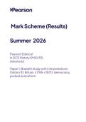 2026 Pearson Edexcel A Level HISTORY Paper 1 option 1D &lpar;9hio-1D&rpar; June 2026 Final Mark scheme