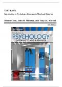 Test Bank - Introduction to Psychology&colon; Gateways to Mind and Behavior&comma; 16th Edition &lpar;Coon&comma; 2022&rpar;&comma; Chapter 1-18 &vert; All Chapters