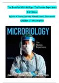 Test Bank for Microbiology&colon; The Human Experience 3rd Edition  By John W&period; Foster&semi; Zarrintaj Aliabadi&semi; Joan L&period; Slonczewski  Chapter 1 - 27 Complete