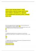  TEXAS CODE ENFORCEMENT  EXAM 2024&vert;&lpar;100&percnt;&rpar; VERIFIED EXAM QUESTIONS AND CORRECT ANSWERS ALL GRADED A&plus;&vert;GUARANTEED SUCCESS&vert;LATEST UPDATE 2024-2025