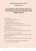 Georgia DDA 6-Hour Defensive Driver & Driver Improvement Exam Questions With Verified Answers