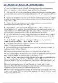 AP CHEMISTRY FINAL EXAM SEMESTER 2  &lpar; Latest 2024 &sol; 2025 &rpar; Actual Questions and Answers 100&percnt; Correct