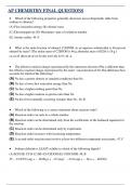 AP CHEMISTRY FINAL QUESTIONS  &lpar; Latest 2024 &sol; 2025 &rpar; Actual Questions and Answers 100&percnt; Correct