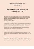 Infection HESI Exam Questions And Answers 100&percnt; Pass