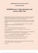 ISM3004 Exam 1 Study Questions And Answers 100&percnt; Pass