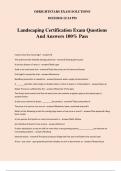 Landscaping Certification Exam Questions And Answers 100&percnt; Pass