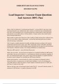 Lead Inspector &sol; Assessor Exam Questions And Answers 100&percnt; Pass
