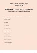 SEMESTER 1 EXAM WH I &ndash; LUOA Exam Questions And Answers 100&percnt; Pass