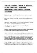 Social Studies Grade 7 Alberta exam practice &lpar;pictures included&rpar; with 100- correct answers&period;
