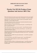 Practice Test MI Life Producer Exam Questions And Answers 100&percnt; Pass