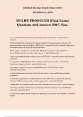 MI LIFE PRODUCER &lbrace;Final Exam&rcub; Questions And Answers 100&percnt; Pass&period;