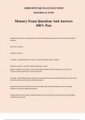 Memory Exam Questions And Answers 100&percnt; Pass
