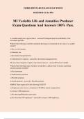 MI Variable Life and Annuities Producer Exam Questions And Answers 100&percnt; Pass&period;