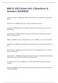 MDCA 1321 Exam Unit 1 Questions & Answers 2024&sol;2025