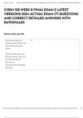 CHEM 120 WEEK 8 FINAL EXAM 2 LATEST VERSIONS 2024 ACTUAL EXAM 171  QUESTIONS AND CORRECT DETAILED ANSWERS WITH RATIONALES 