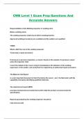 CWB Level 1 Exam Prep Questions And Accurate Answers