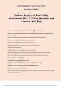 National Registry of Food Safety Professionals &lbrack;Part 2&rsqb;&period; Exam Questions and Answers 100&percnt; Pass