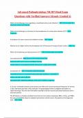 Advanced Pathophysiology NR 507 Final Exam Questions with Verified Answers &lpar;Already Graded A&rpar;