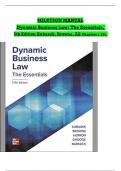 Instructor Solution Manual For Dynamic Business Law The Essentials&comma; 5th Edition&comma; Nancy Kubasek