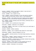 NUSA 401 Exam 3 Vocab with complete solutions 2024