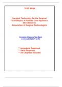 Test Bank&comma; Solutions for Surgical Technology for the Surgical Technologist&comma; A Positive Care Approach&comma; 6th Edition by Association of Surgical Technologists&period;