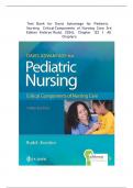 TEST BANK For Davis Advantage for Pediatric Nursing&colon; Critical Components of Nursing Care&comma; 3rd Edition by Kathryn Rudd&comma; Complete Chapter's 1 - 22&comma; 100 &percnt; Verified
